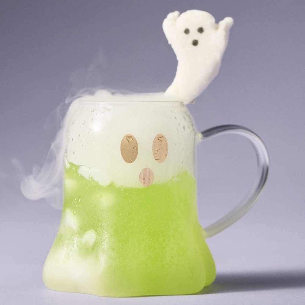 Anthropologie‎ spooky ghost borosilicate glass mug